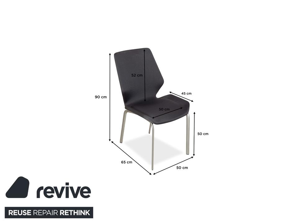 6er Garnitur Rolf Benz 610 Stoff Stuhl Grau – Bild 3