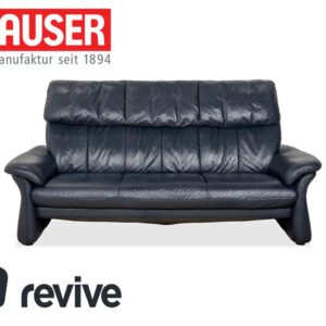Laauser Leder Dreisitzer Dunkelblau Sofa Couch