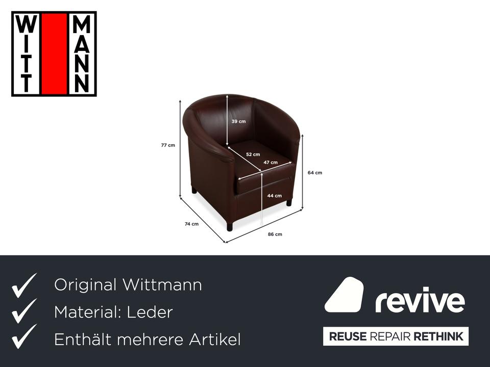 Wittmann Aura XL Leder 2x Sessel Braun Rot – Bild 2