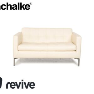 Machalke Leder Zweisitzer Creme Sofa Couch