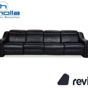 Himolla 9705 Leder Viersitzer Blau elektrische Relaxfunktion Sofa