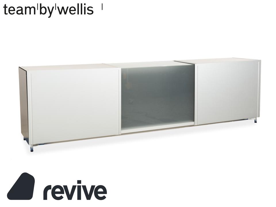 Team by Wellis Metall Sideboard Grau Glas