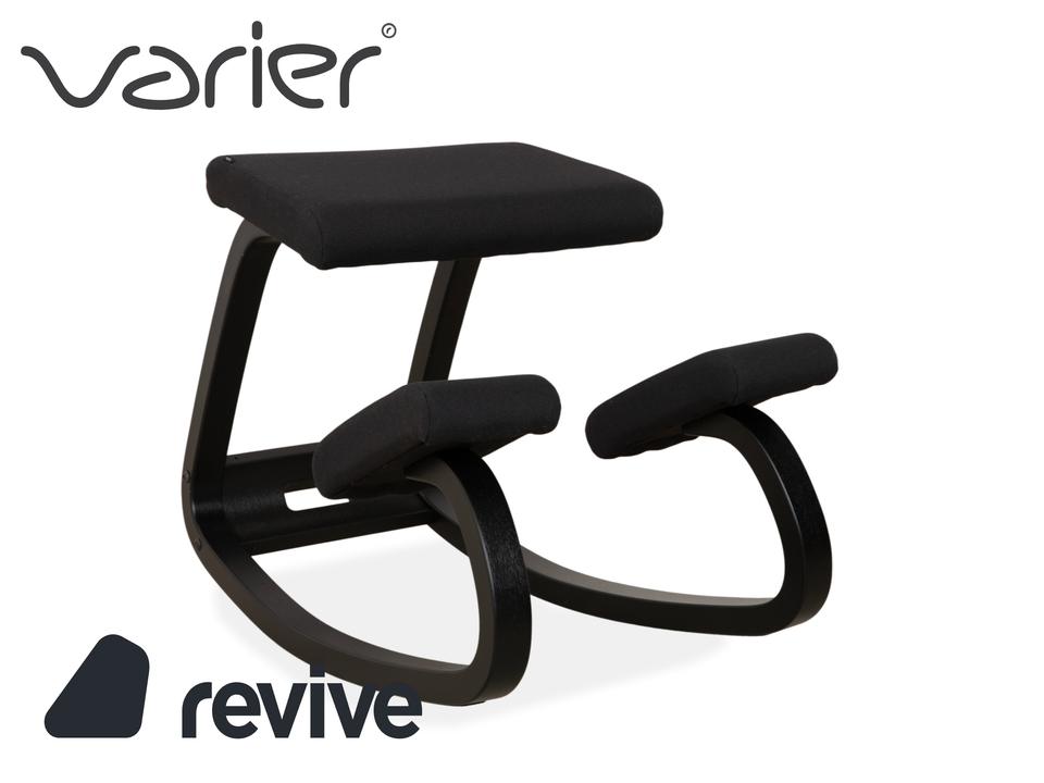 Varier Variable Holz Esche Hocker Schwarz Stoff Schwarz