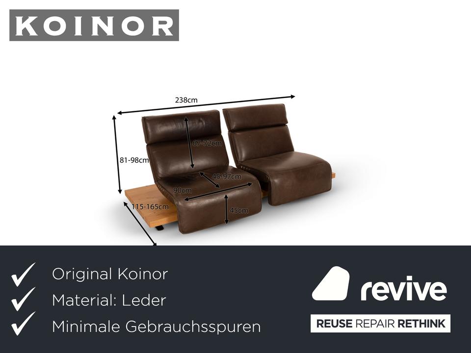 Koinor Free Motion Etino 2 Leder Zweisitzer Braun manuelle – Bild 2