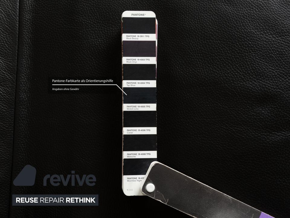 Brühl Moule Leder Dreisitzer Schwarz manuelle Funktion Sofa Couch – Bild 7