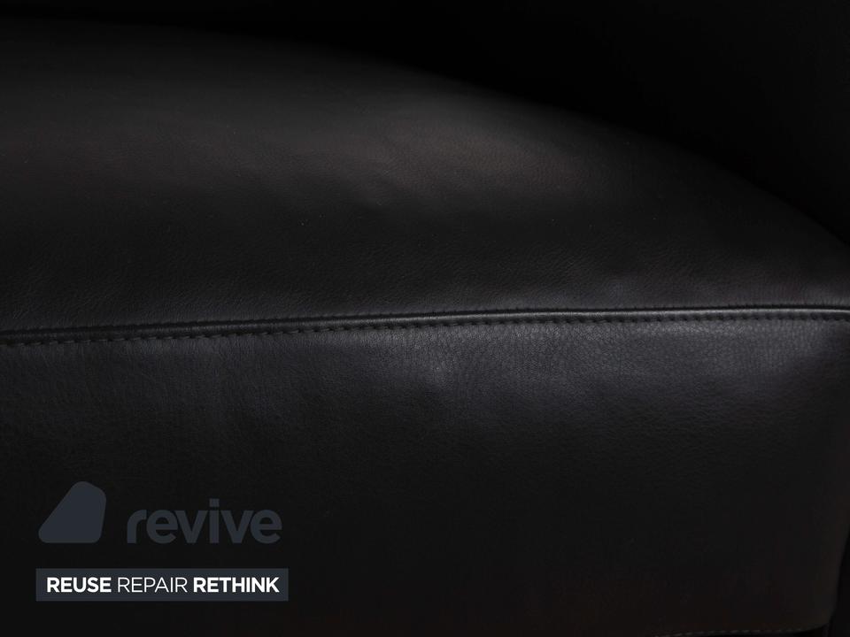 Violetta Edita Leder Sessel Schwarz Anthrazit – Bild 3