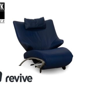 WK Wohnen Solo 699 Leder Sessel Blau manuelle Funktion