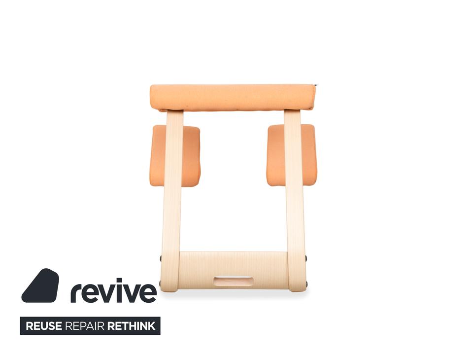 Varier Variable Holz Esche Hocker Natur Stoff Orange Apricot – Bild 11