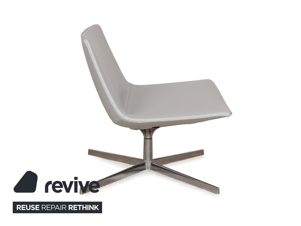 Arper Catifa 80 Leder Sessel Blau Blaugrau Hellblau Drehfunktion – Bild 7