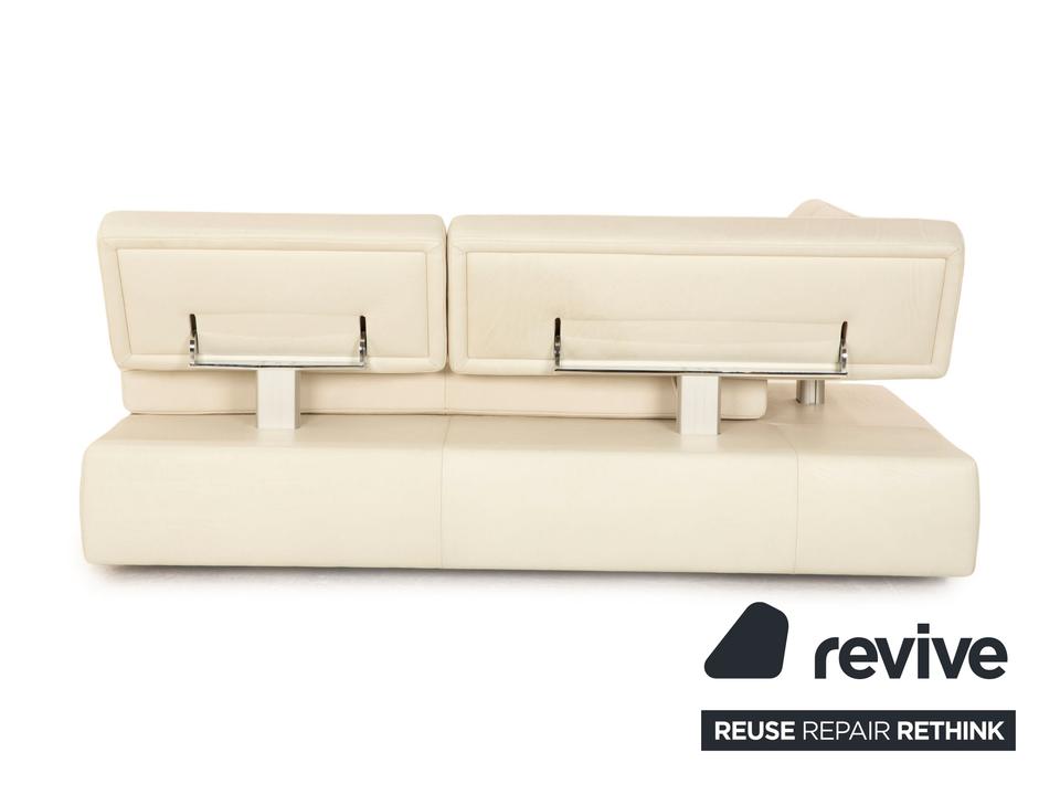 FSM Square Up Leder Zweisitzer Weiß Grau manuelle Funktion Sofa – Bild 7