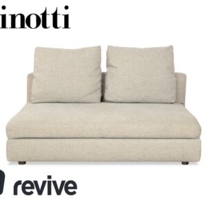 Minotti Stoff Zweisitzer Grau Hellgrau Sofa Couch inkl. Kissen