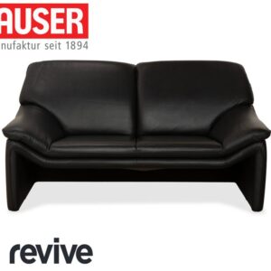 Laauser Atlanta Leder Zweisitzer Schwarz Sofa Couch
