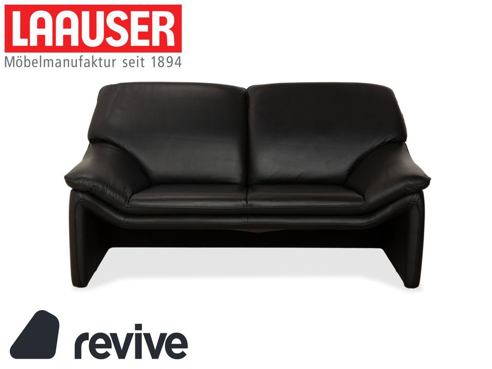 Laauser Atlanta Leder Zweisitzer Schwarz Sofa Couch