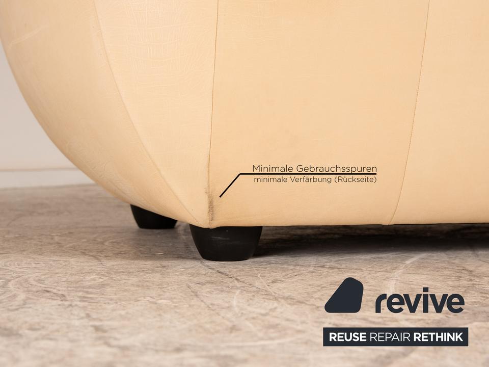 Koinor Leder Dreisitzer Creme Sofa Couch – Bild 4