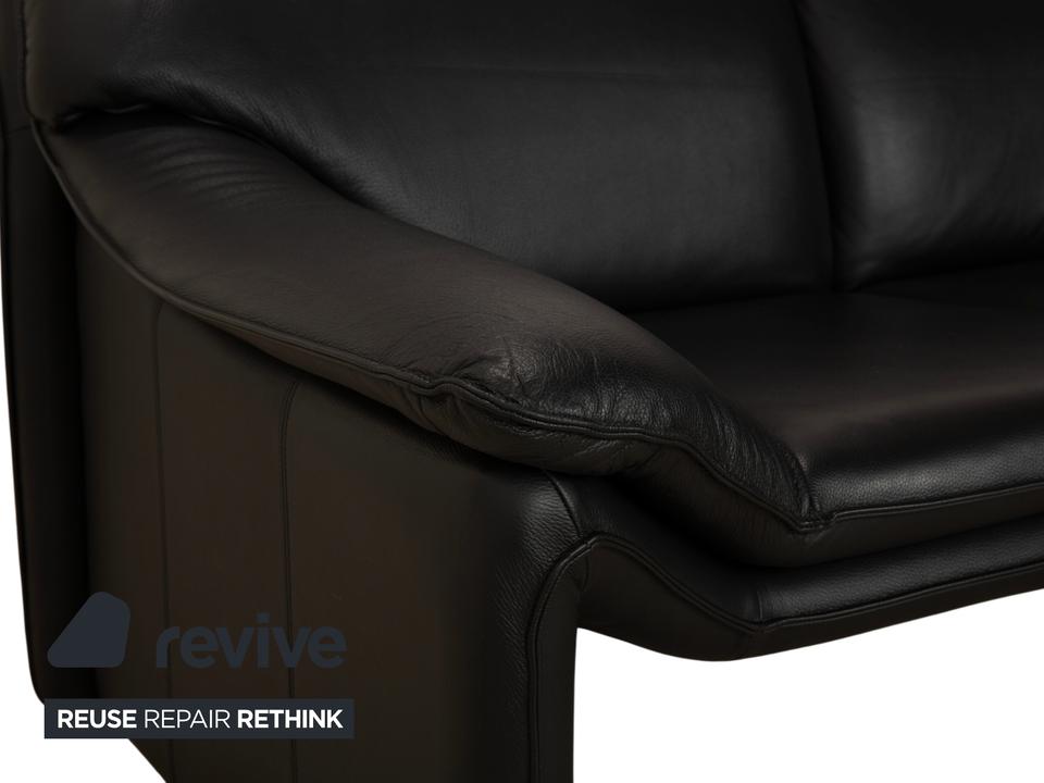 Laauser Atlanta Leder Zweisitzer Schwarz Sofa Couch – Bild 4
