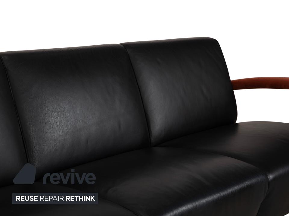 Leolux Scylla Leder Dreisitzer Schwarz Sofa Couch – Bild 5
