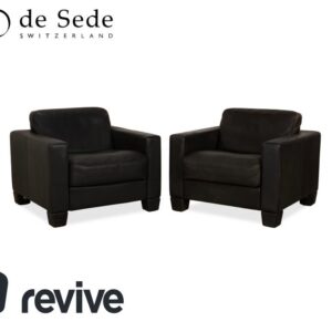 de Sede DS-270 Leder 2x Sessel Schwarz Schiefer