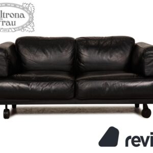 Poltrona Frau Twice Leder Zweisitzer Schwarz Sofa Couch 2er