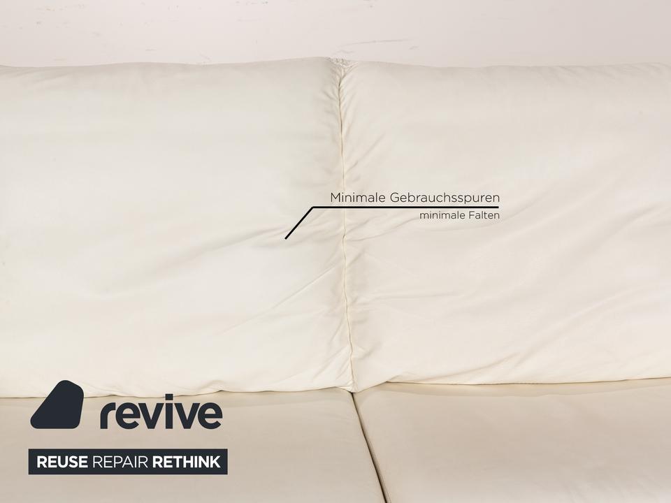 Nieri Leder Zweisitzer Weiß Sofa Couch – Bild 6