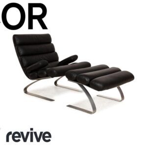 Cor Sinus Leder Sessel Sessel Schwarz inkl. Hocker ✨