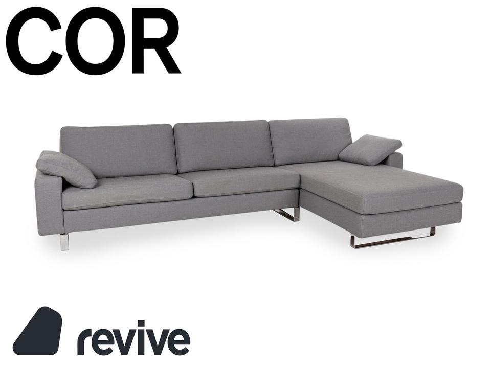 Cor Conseta Stoff Ecksofa Grau Recamiere Rechts Sofa Couch