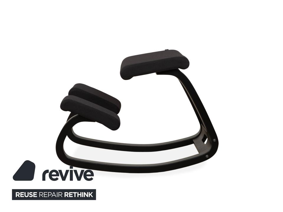 Varier Variable Holz Esche Hocker Schwarz Stoff Schwarz – Bild 11