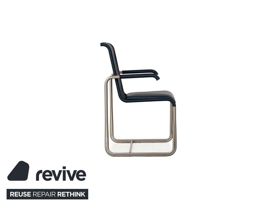 Tecta D20 Holz Stuhl Kragstuhl Esszimmer Blau – Bild 7