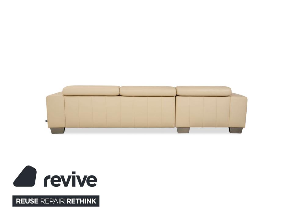 Ewald Schillig Monda Status Leder Ecksofa Récamière links Creme – Bild 12