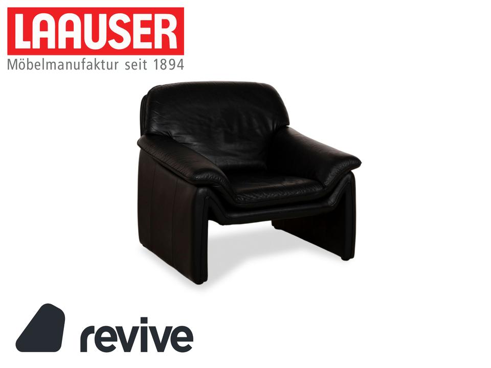 Laauser Atlanta Leder Sessel Schwarz