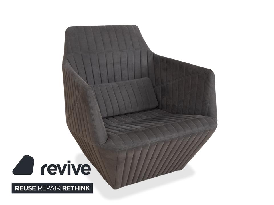 ligne roset Facett Stoff 2x Sessel Hocker Grau – Bild 4