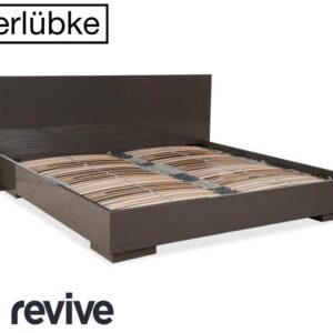 Interlübke Holz Bett Grau Taupe Hochglanz 200x200