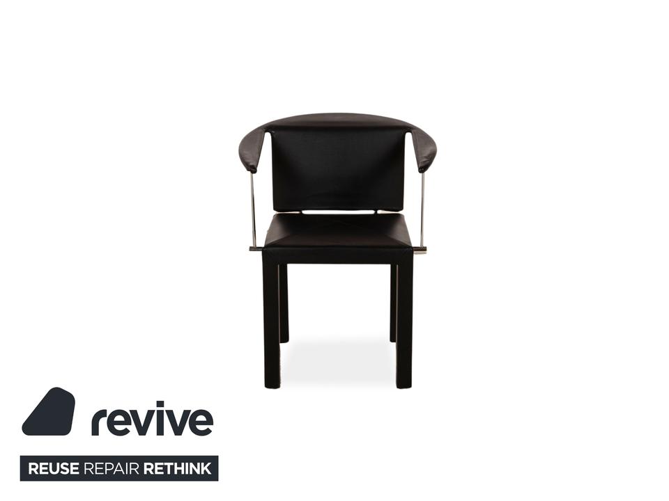 4er Garnitur B&B Italia Arcadia Leder Stuhl Blau Schwarz – Bild 14