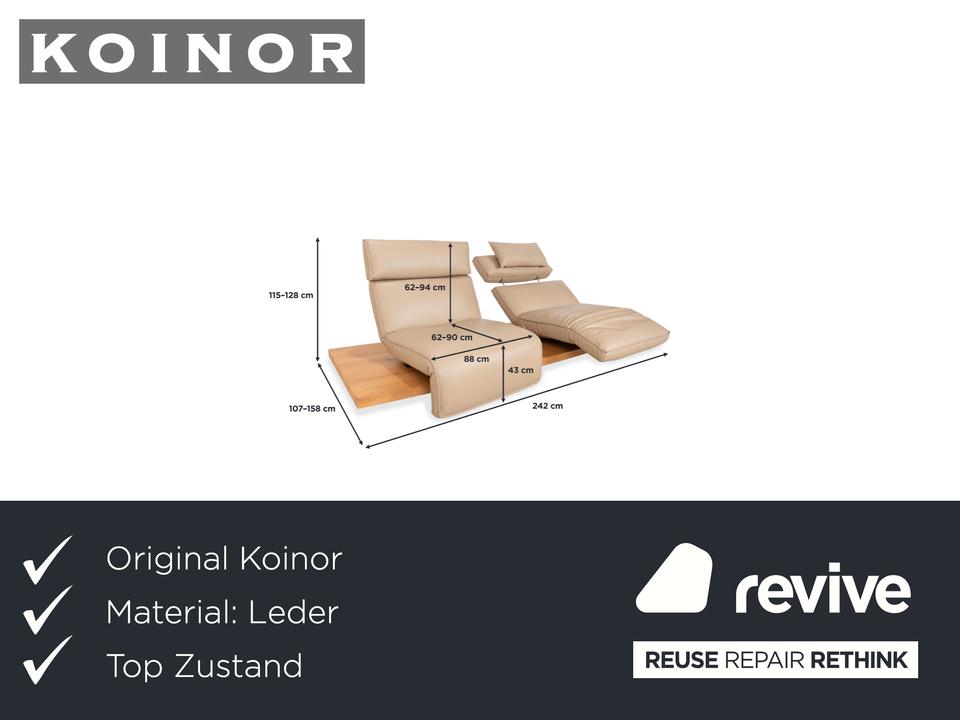 Koinor Free Motion Etino 2 Leder Holz Zweisitzer Beige – Bild 2