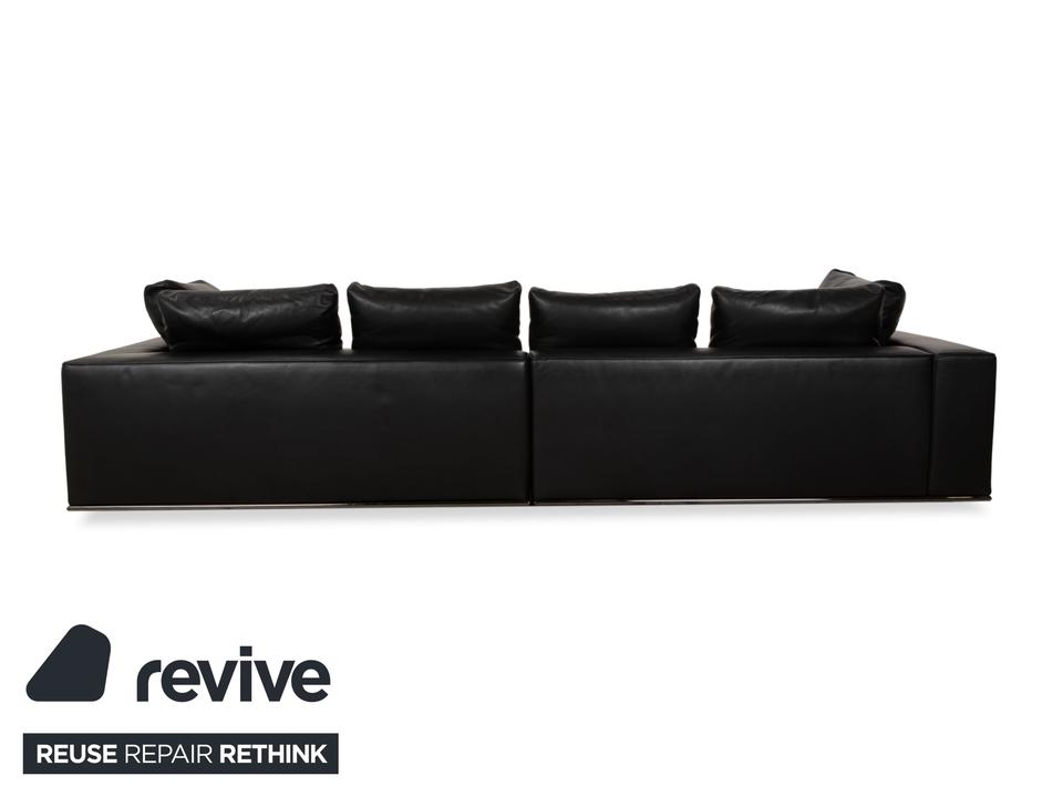 Minotti Hamilton Leder Ecksofa Schwarz Sofa Couch Recamiere – Bild 14