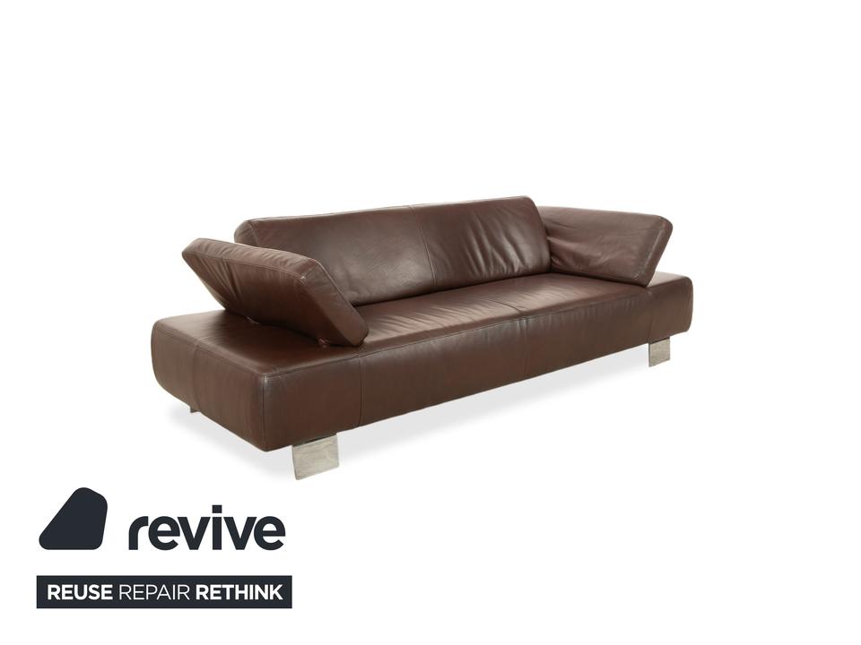 Willi Schillig Taboo Leder Dreisitzer Braun manuelle Funktion – Bild 5