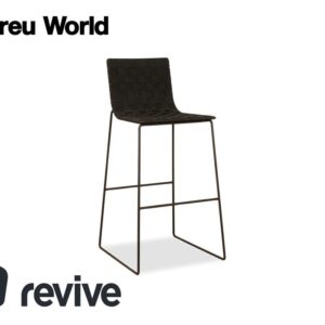 Andreu World Trenza Metall Stoff Geflecht Hochstuhl Schwarz Grau