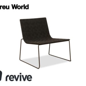 Andreu World Trenza Metall Stoff Geflecht Sessel Schwarz Grau