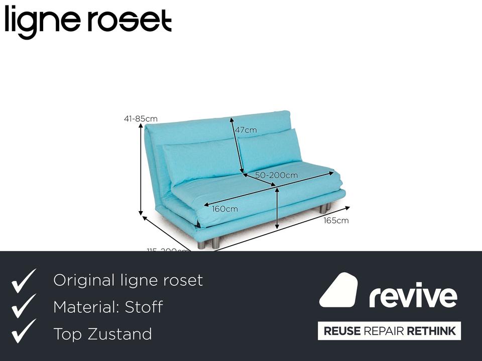 ligne roset Multy Stoff Dreisitzer Blau Sofa Couch – Bild 2