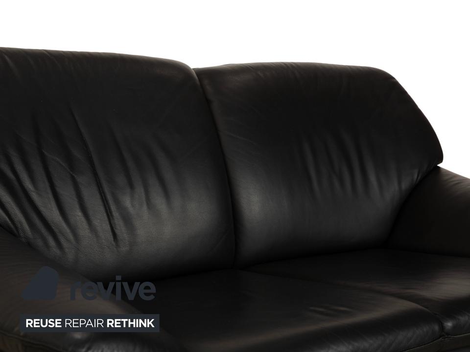 Laauser Atlanta Leder Zweisitzer Schwarz Sofa Couch – Bild 4
