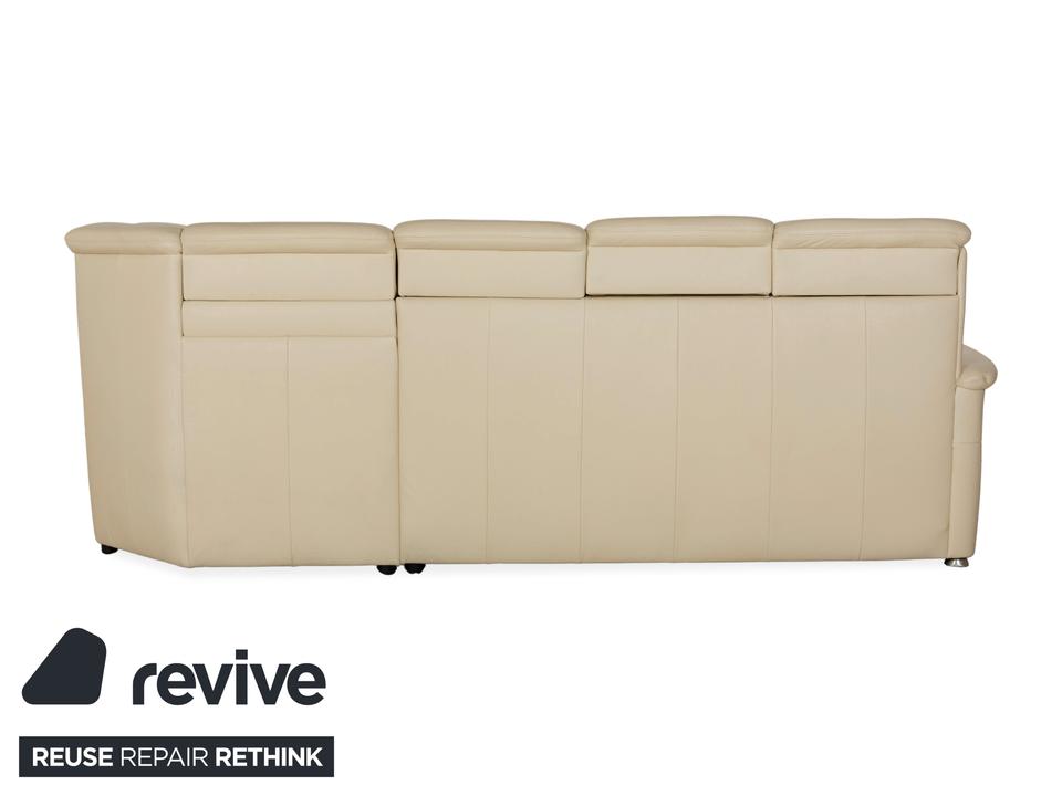 Polinova Leder Ecksofa Creme manuelle Funktion Sofa Couch – Bild 10
