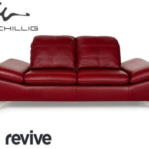 Willi Schillig Enjoy Leder Zweisitzer Rot manuelle Funktion Sofa
