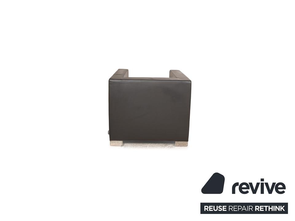 Minotti Suitcase line Leder Sessel Grau – Bild 13