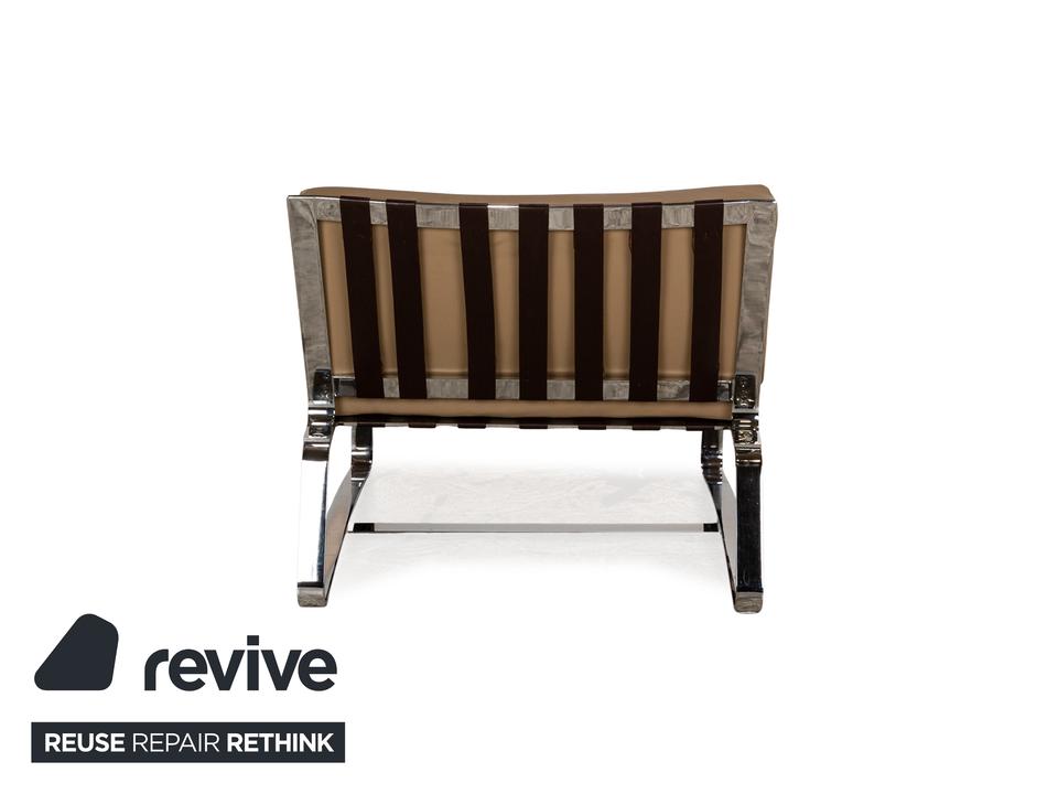 Minotti Delaunay Leder Sessel Beige Vintage – Bild 10