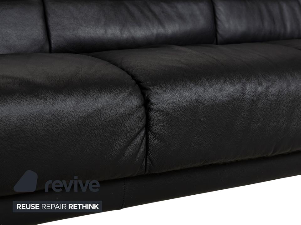 Stressless Leder Dreisitzer Schwarz Sofa Couch – Bild 3