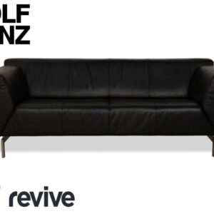 Rolf Benz 318 Linea Leder Dreisitzer Schwarz Sofa Couch