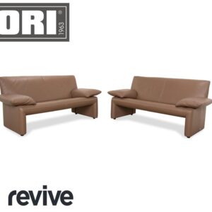 Jori JR 8750 Leder Zweisitzer Braun Taupe manuelle Funktion Sofa