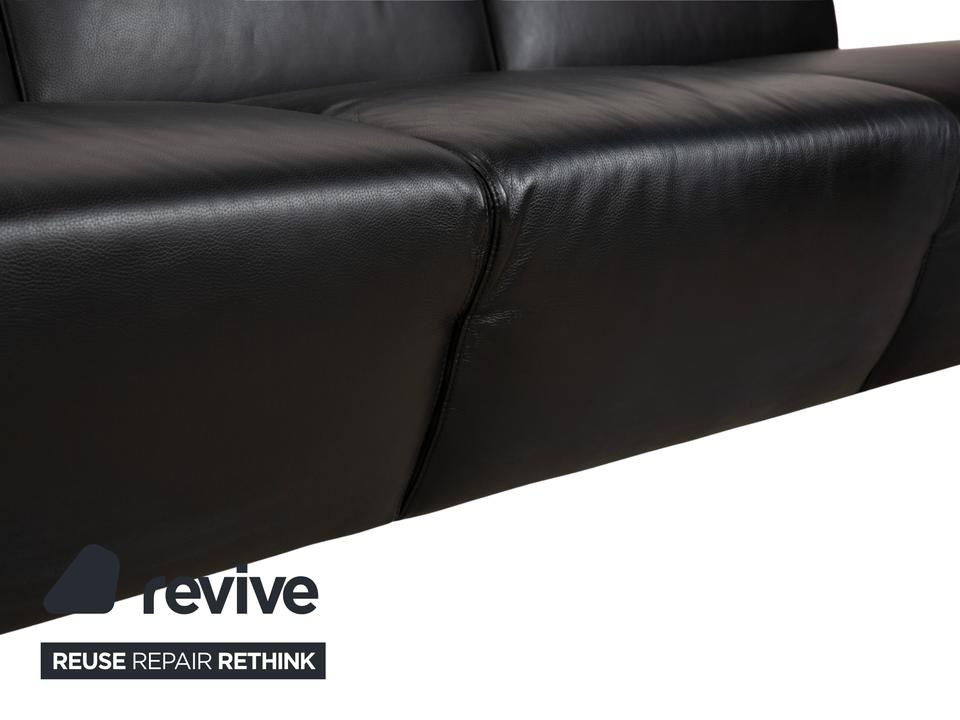 Leolux Scylla Leder Dreisitzer Schwarz Sofa Couch – Bild 7