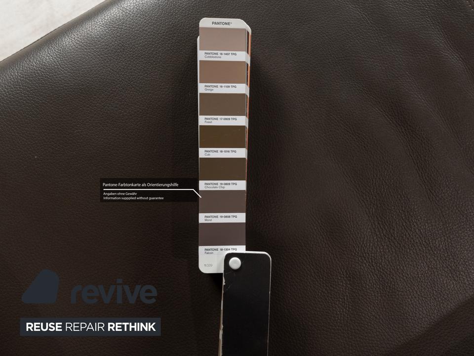 Rolf Benz Vida Leder Dreisitzer Grau manuelle Funktion Sofa Couch – Bild 6