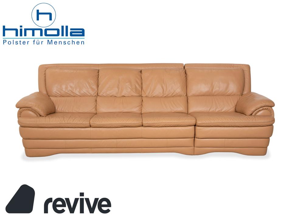 Himolla Leder Viersitzer Braun Beige Sofa Couch