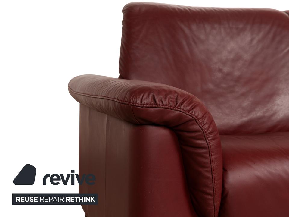 Stressless Paradise Leder Dreisitzer Rot Sofa Couch manuelle – Bild 5